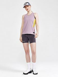 Craft PRO Hypervent W Shorts tmavě šedá s fialovou sportovní kraťasy