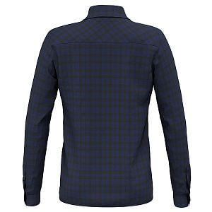 Salewa Fanes Flannel 5 PL L/S Shirt M navy/black out flanelová košile zadní pohled