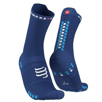 Compressport Pro Racing Socks V4.0 Run High sodalite / fluo blue