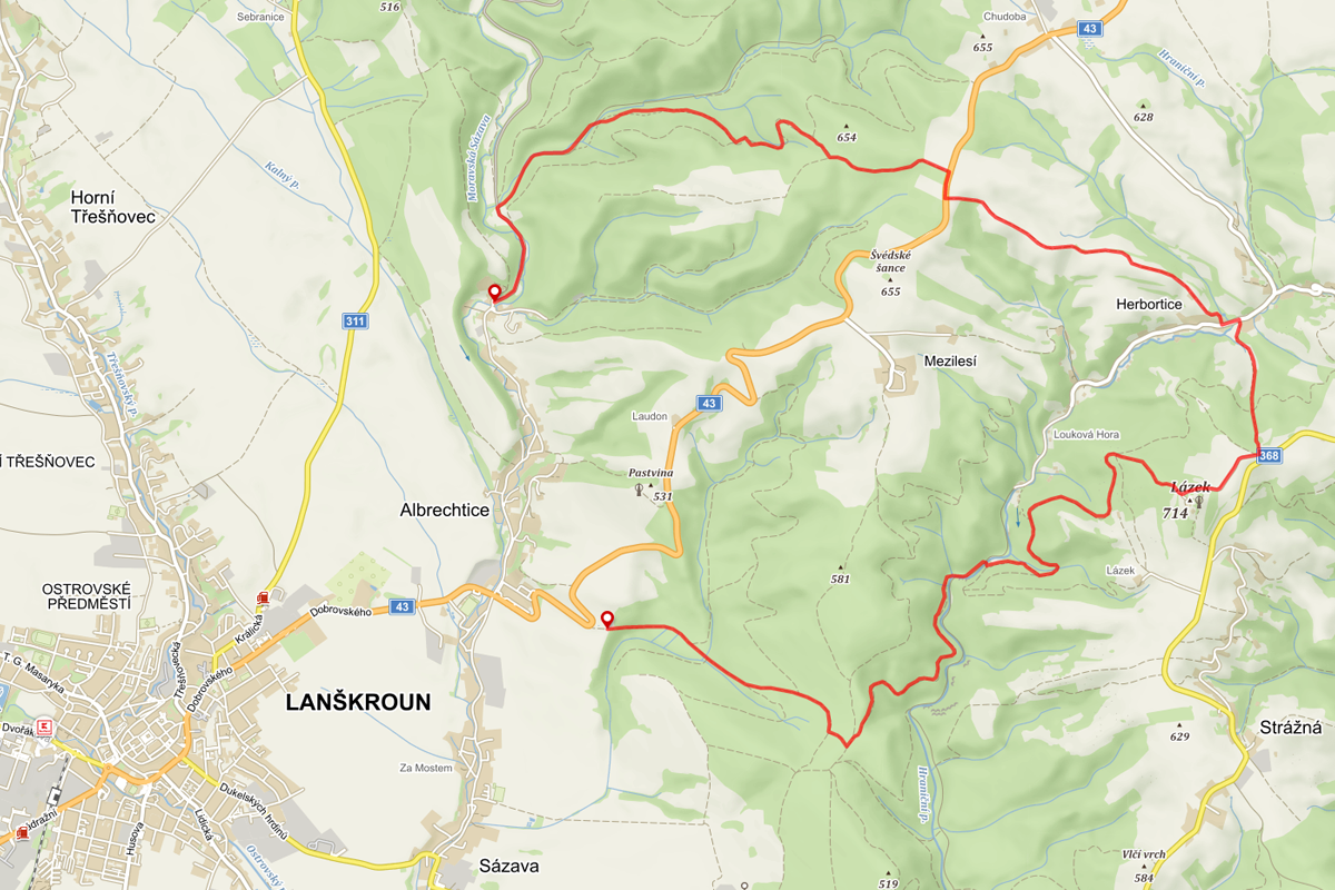 TRAILTOUR CZ # 32 RUNSPORT – Zábřežská vrchovina / Lanškroun – mapa