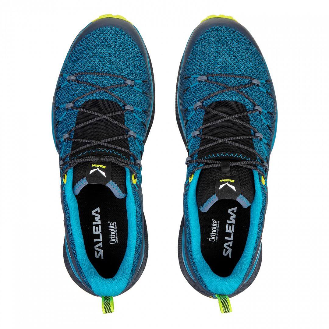  Salewa Men's MS Dropline Gore-TEX Trail Running Shoes, Black  Out/Blue Danube, 8