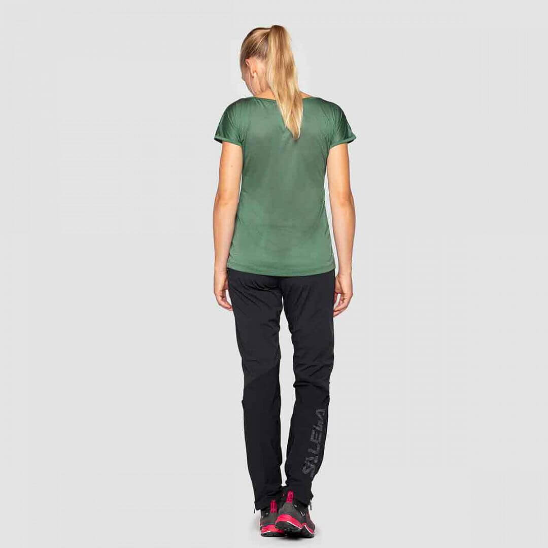 T-shirt Femme Salewa Puez Melange – Manches Courtes, Tissu Dry’ton, Pour Randonnée Et Quotidien.