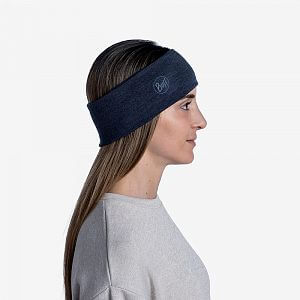 Buff 2 layers Merino Wool headband night blue melange3