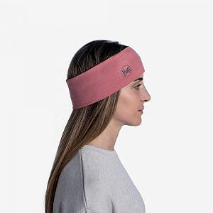 Buff 2 layers Merino Wool headband rosewood melange1