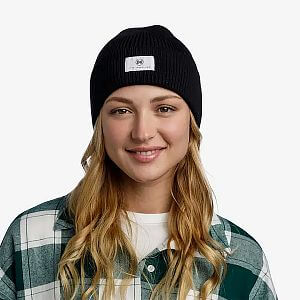 Buff Knitted Beanie Drisk black detail