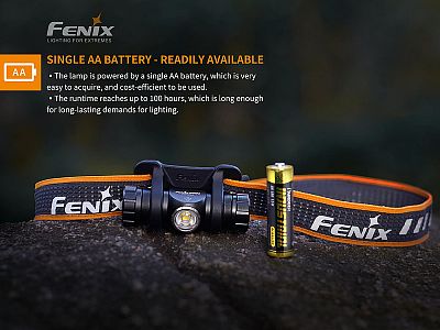 Čelovka Fenix HM23 napájení na jednu baterii