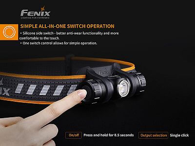 Čelovka Fenix HM23 obsluha jedním tlačítkem