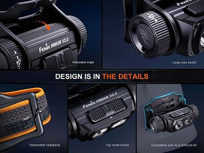 Čelovka Fenix HM60R V2.0 výkonná nabíjecí čelovka