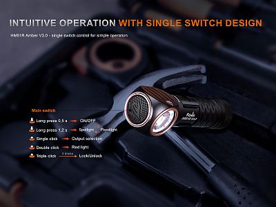 Čelovka Fenix HM61R Amber V3.0