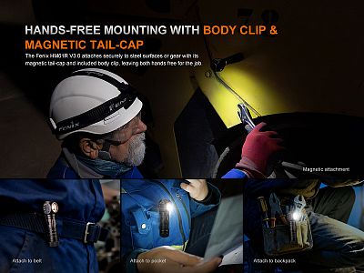 Čelovka Fenix HM61R Amber V3.0