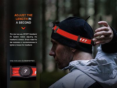 Čelovka Fenix HM62-T černá sport fit utahovací kolečko