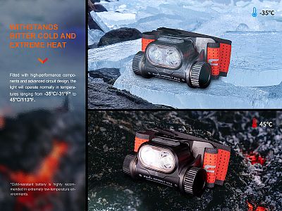 Čelovka Fenix HM65R-T V2.0 odolná vůči horku i chladu