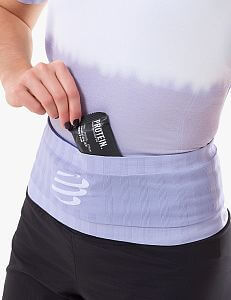 Compressport Free Belt orient blue/lavender oboustranný běžecký opasek