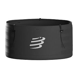 Compressport Free Belt Pro 2.0 black/white běžecký opasek s kapsami a úchyty na hole a startovní číslo