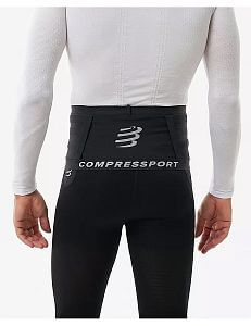 Compressport Free Belt Pro 2.0 black/white běžecký opasek s kapsami a úchyty na hole a startovní číslo