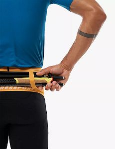 Compressport Free Belt Pro 2.0 sunflower/white běžecký opasek s kapsami a úchyty na běžecké hole a startovní číslo