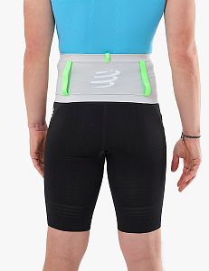 Compressport Free Belt Pro gray violet/neon green běžecký elastický opasek s kapsami