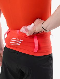 Compressport Free Belt Pro tigerlily/fluo red PÁNSKÝ BĚŽECKÝ ELASTICKÝ OPASEK S KAPSAMI