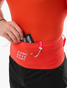 Compressport Free Belt Pro tigerlily/fluo red PÁNSKÝ BĚŽECKÝ ELASTICKÝ OPASEK S KAPSAMI