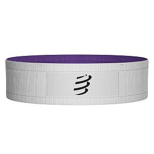 Compressport Free Belt white/lilac běžecký elastický pás s kapsami