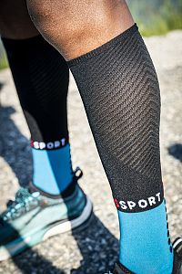 Compressport Full Socks Winter Run mosaic blue/black lýtková komprese