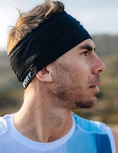 Compressport Headband On/Off black/white běžecká čelenka