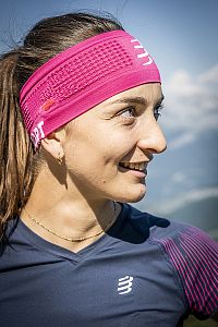 Compressport Headband On/Off magenta stylová čelenka