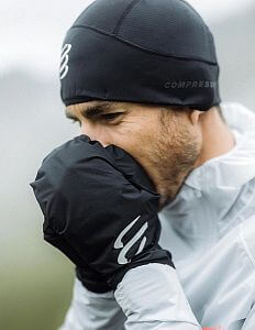 Compressport Hurricane Waterproof Mittens black běžecké nepromokavé rukavice
