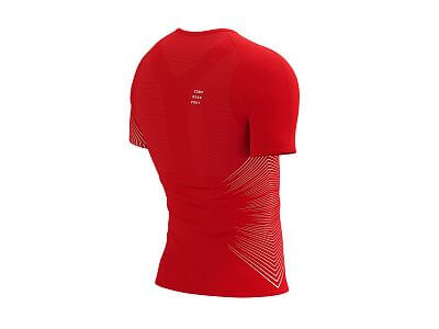 Compressport Performance SS T-Shirt M high risk red/white pánské lehké tričko