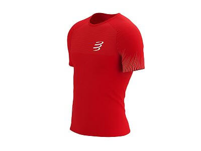 Compressport Performance SS T-Shirt M high risk red/white pánské tričko na běh