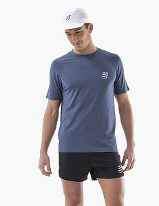 Compressport Performance SS TShirt M indigo pánské běžecké tričko