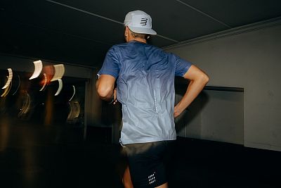 Compressport Performance SS TShirt M poseidon/ice flow pánské běžecké tričko