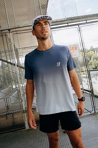 Compressport Performance SS TShirt M poseidon/ice flow pánské běžecké tričko