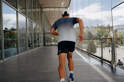 Compressport Performance SS TShirt M poseidon/ice flow pánské běžecké tričko
