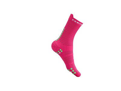 Compressport Pro Racing Socks V4.0 Run High hot pink/summer green běžecké ponožky