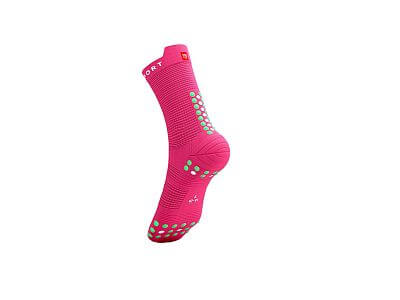 Compressport Pro Racing Socks V4.0 Run High hot pink/summer green ponožky na běhání