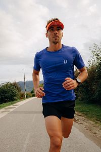 Compressport Pro Racing SS TShirt M dazz blue pánské běžecké tričko