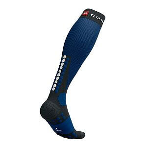 Compressport Ski Touring Full Socks black/estate blue lyžařské podkolenky