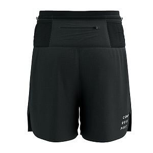 Compressport Trail Racing 2-in-1 Short M black zadní strana kapsa na zip