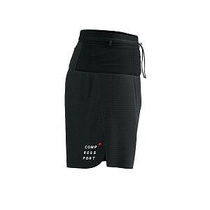 Compressport Trail Racing Overshort M black boční pohled stahovačí šňůrka