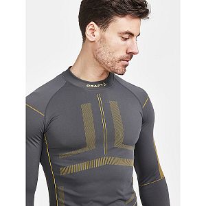 Craft Active Intensity LS M šedá přední strana na postavě detail