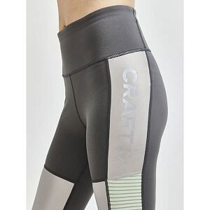 Craft ADV Charge Shiny Tights W dark grey light green_2