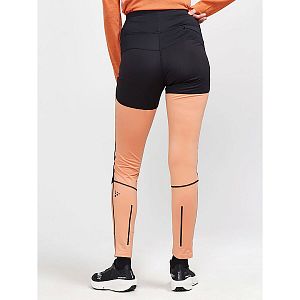 Craft ADV Essence Warm Tights W černá s oranžovou zadní pohled na postavě