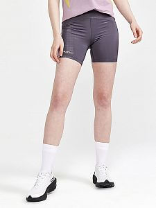 Craft PRO Hypervent W Shorts tmavě šedá s fialovou sportovní elasťáky