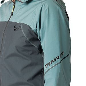 Dynafit Alpine 3L Jacket M smoke blue pánská nepromokavá běžecká bunda s kapucí detail rukáv