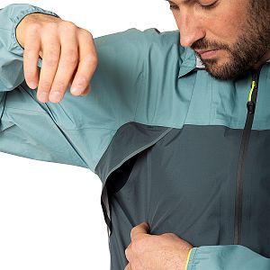Dynafit Alpine 3L Jacket M smoke blue pánská nepromokavá běžecká bunda s kapucí odvětrávání v podpaží