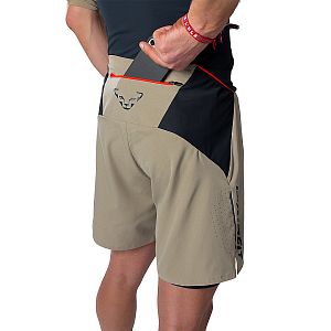 Dynafit Alpine Pro 2in1 Shorts M rock khaki pánské běžecké kraťasy 2v1 kapsa na zip