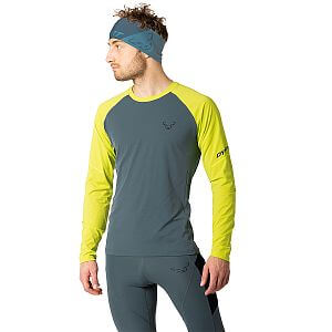 Dynafit Alpine Pro L/S M ultra yellow přední pohled na postavě detail