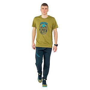 Dynafit Graphic Cotton SS Tee M army/horizon přední pohled na postavě