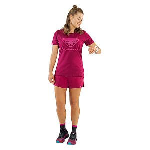 Dynafit Graphic Cotton T-Shirt Women beet red/3D přední pohled na postavě